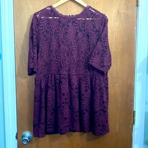 Torrid lace peplum blouse